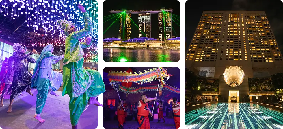 Singapore incentive travel entertainment options included dancing and light shows
